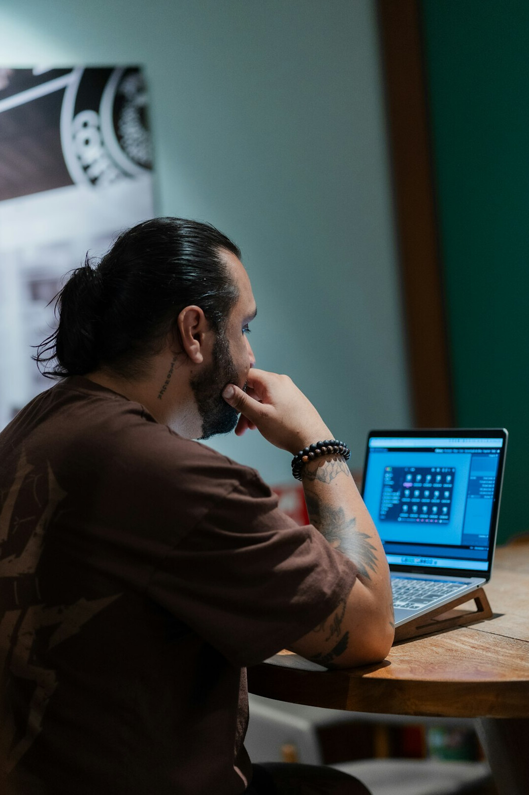student learning coding at desk
